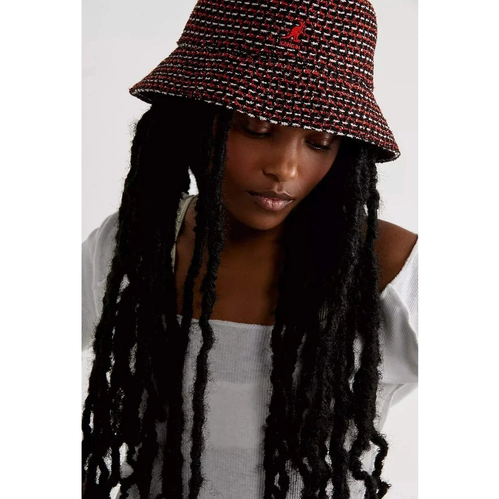 Kangol Maze Jacquard Bucket Hat Red Black White Woven K3554 Mens Size M